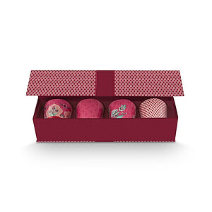 Giftset Mugs without ear Flower Festival dark pink