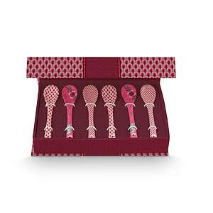 Giftset Spoons Flower Festival dark pink 13cm