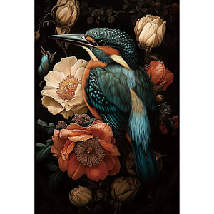 Glasschilderij IJsvogel 80x120