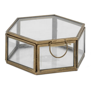Glazen doosje hexagon met deksel