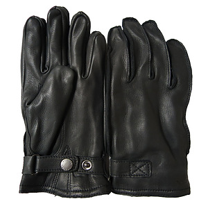 Handschoen deerskin wool terry black