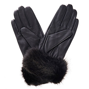 Handschoenen Fur Trimmed Black
