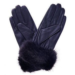 Handschoenen Fur Trimmed navy