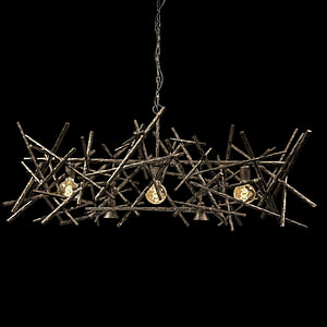 Hanglamp Brut Brons 3 lichts + 2 spots