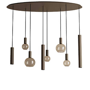 Hanglamp Riva ovaal zwart 8 platinum
