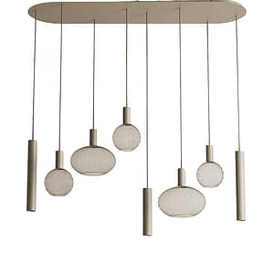 Hanglamp Riva plat ovaal quartz