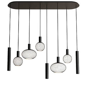 Hanglamp Riva plat ovaal zwart