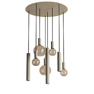 Hanglamp Riva rond 8 lichts quartz
