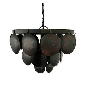 Hanglamp zwart schijf L 2276