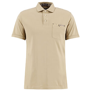 Heren Polo Tailored Premium Corpatch Washed Stone