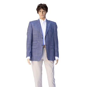 Herencolbert blauw ruit maat 56-62
