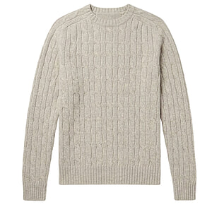 Herentrui All over cable crew Neck Vellum