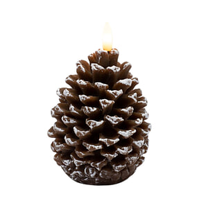 Kaars Led Dennenappel met sneeuw M