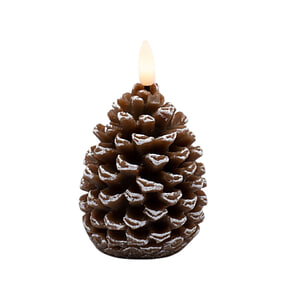 Kaars Led Dennenappel met sneeuw S