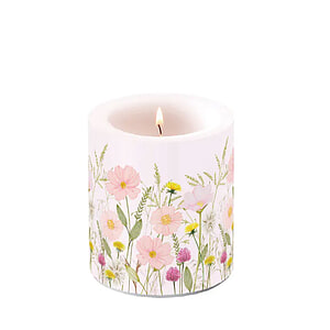 Kaars Pastel Flowers Pink S