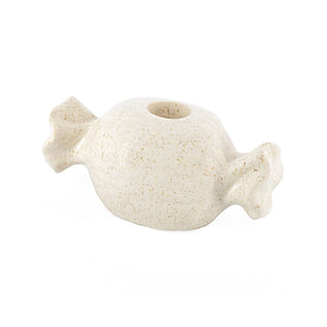 Kaarsenstandaard Aardewerk snoepje beige