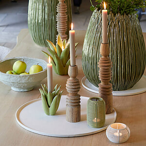 Kandelaar Cactus keramiek lichtgroen 