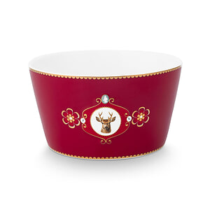 Kom Love Birds Medallion Deer dark Red