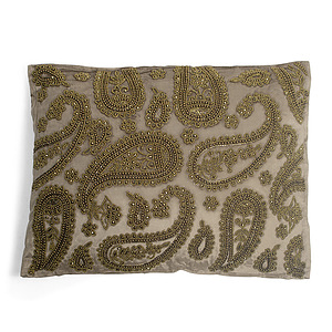 Kussen Fluweel Paisley taupe