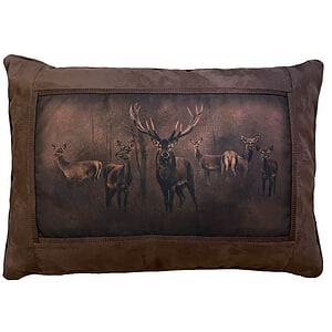 Kussen wild suede look groot Donkerbruin