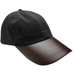 Striker Leather Peak Wax Baseball Cap Zwart