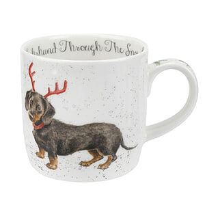 Mok Christmas Dachshund through the snow