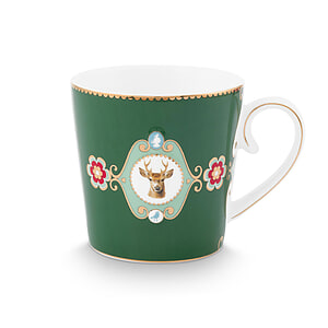 Mok L Love Birds Medallion Deer Dark Green