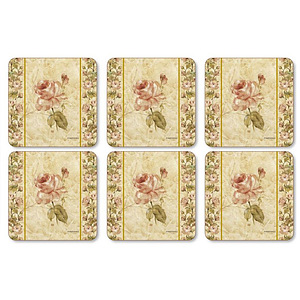 Onderzetter antique rose linen, set van 6