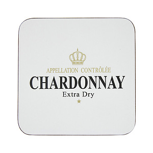 Onderzetter Chardonnay wit, set van 6