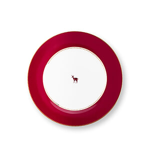 Ontbijtbord Love Birds Deer Dark Red  21 cm