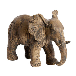 Ornament Elephant antiek donker bruin L