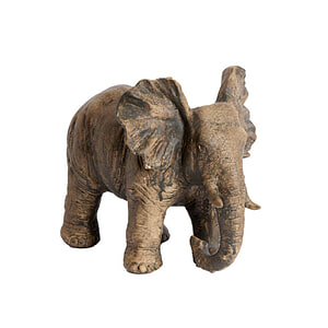 Ornament Elephant antiek donker bruin M