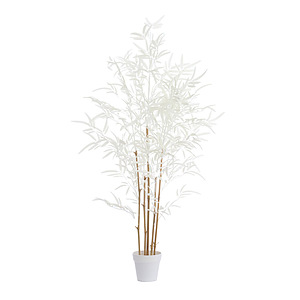 Ornament in pot Bamboo naturel+creme M