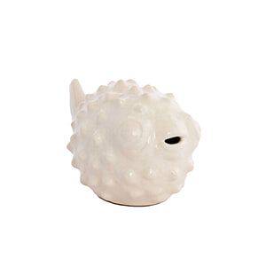Ornament keramiek creme Fish M