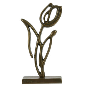 Ornament op voet Tulipanu antiek brons M