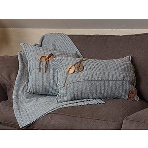 Aran plaid lichtgrijs
