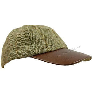 Leather Peak Baseball Cap olive tweed/teflon