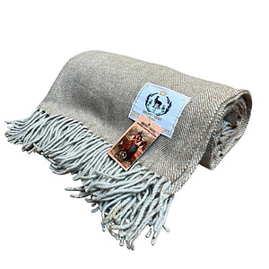 Plaid wol Herringbone Camel