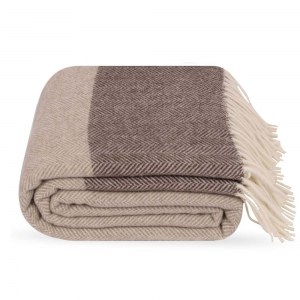 Plaid wol Wallace Natural Brown 140x200 cm