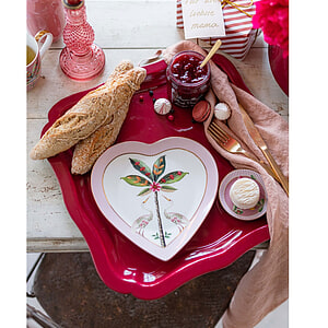 Plate heart La Majorelle Pink 21.5 cm