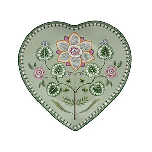 Plate Heart Shape green 21.5cm