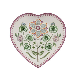 Plate Heart Shape Lila 21.5cm