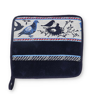 Pot holder Birds dark blue