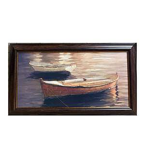 Schilderij met lijst Bootjes op water