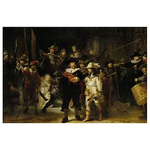 Schilderij De Nachtwacht met lijst Brown