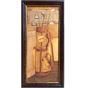 Schilderij met lijst Golfbag