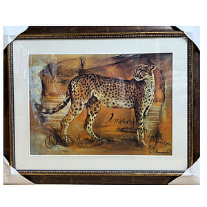 Schilderij Glas met Lijst Luipaard staand
