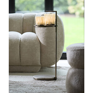 Side Table LEDA marble sand grey - bronze