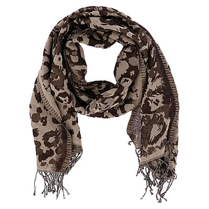 Sjaal Panter print Marron