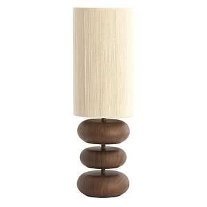 Tafellamp + lampenkap Danialo Donkerbruin Creme L